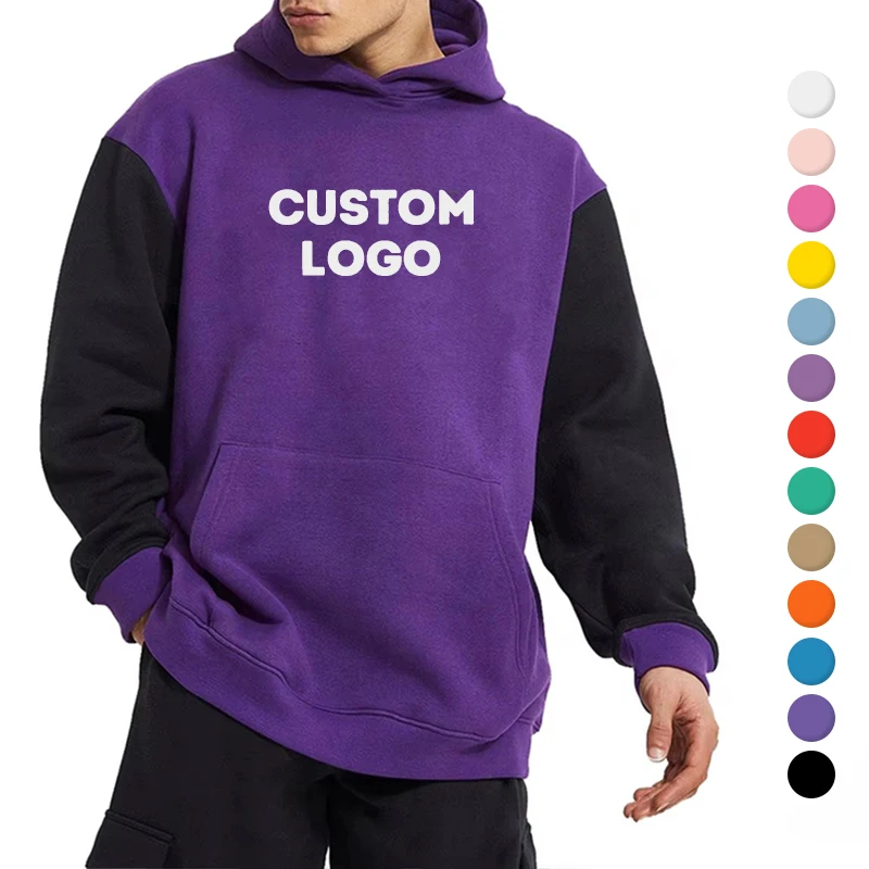custom puff print hoodie 500gsm French Terry Heavyweight mens oversized Drop Shoulder Pullover Hoodies clothing manufacturers