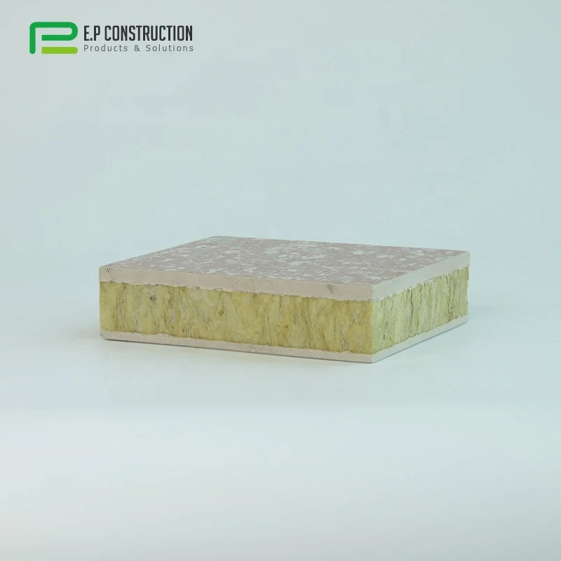 E.P China Manufacturer New Customized Eco-Friendly Rock Wool Sandwich Insulation Panel