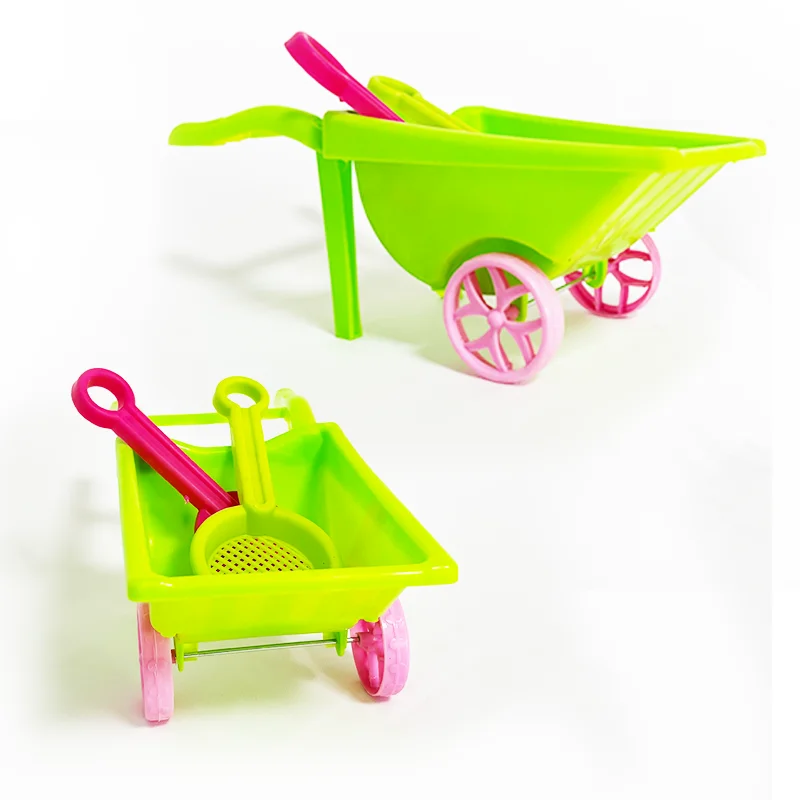 Kids Beach Toys Summer Outdoor Plastic Sand Shovel Trolley Wheels Cart Beach Truck Toy For Kids