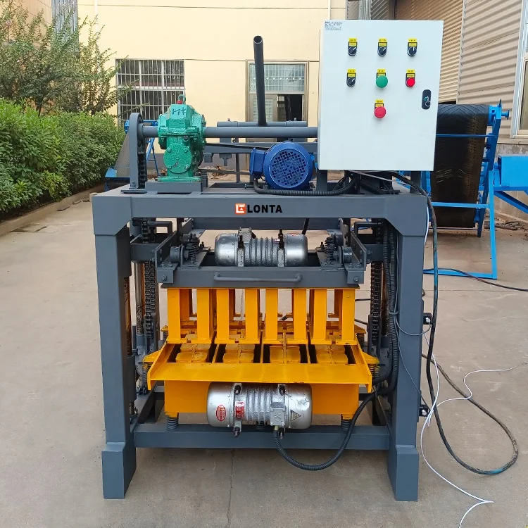 LONTA QMJ4-40 Semi Automatic 4 6 8 Inch interlock Hollow Paver Mould Cinder Cement Concrete Brick Block Making Machine Brique