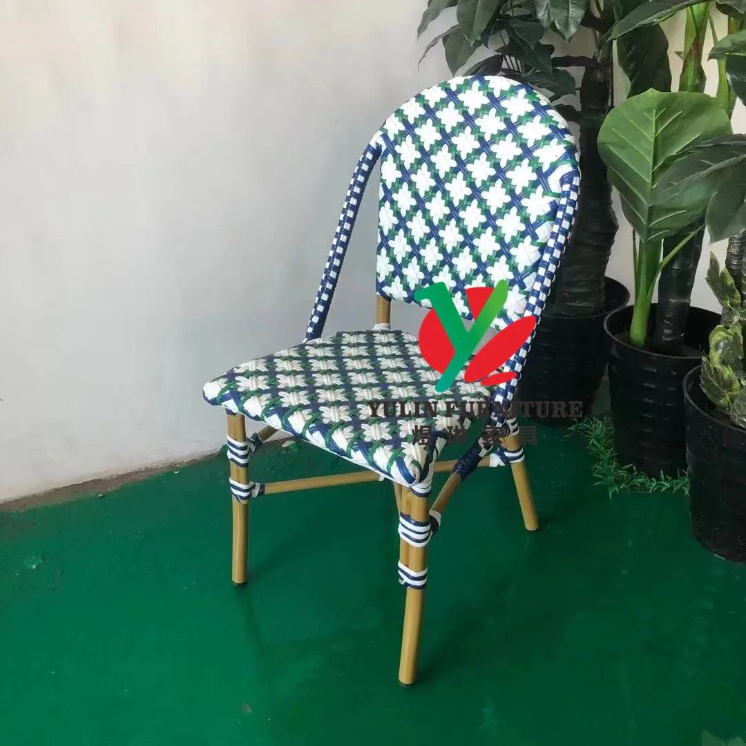 Modern stacking bamboo rattan restaurant cafe furniture chair