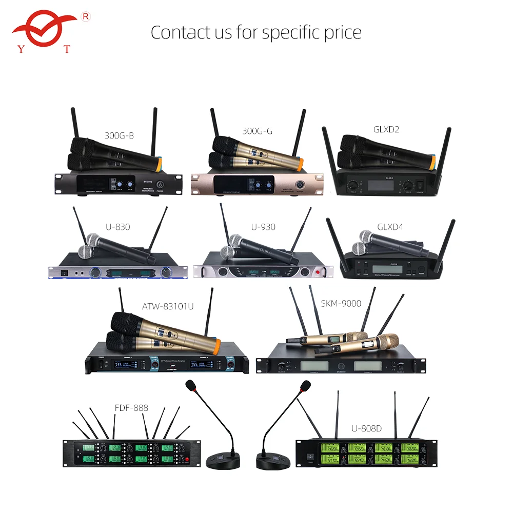 Беспроводной металлический Двойной Профессиональный UHF микрофон YATAO OEM беспроводной Динамический Ручной для караоке встречи