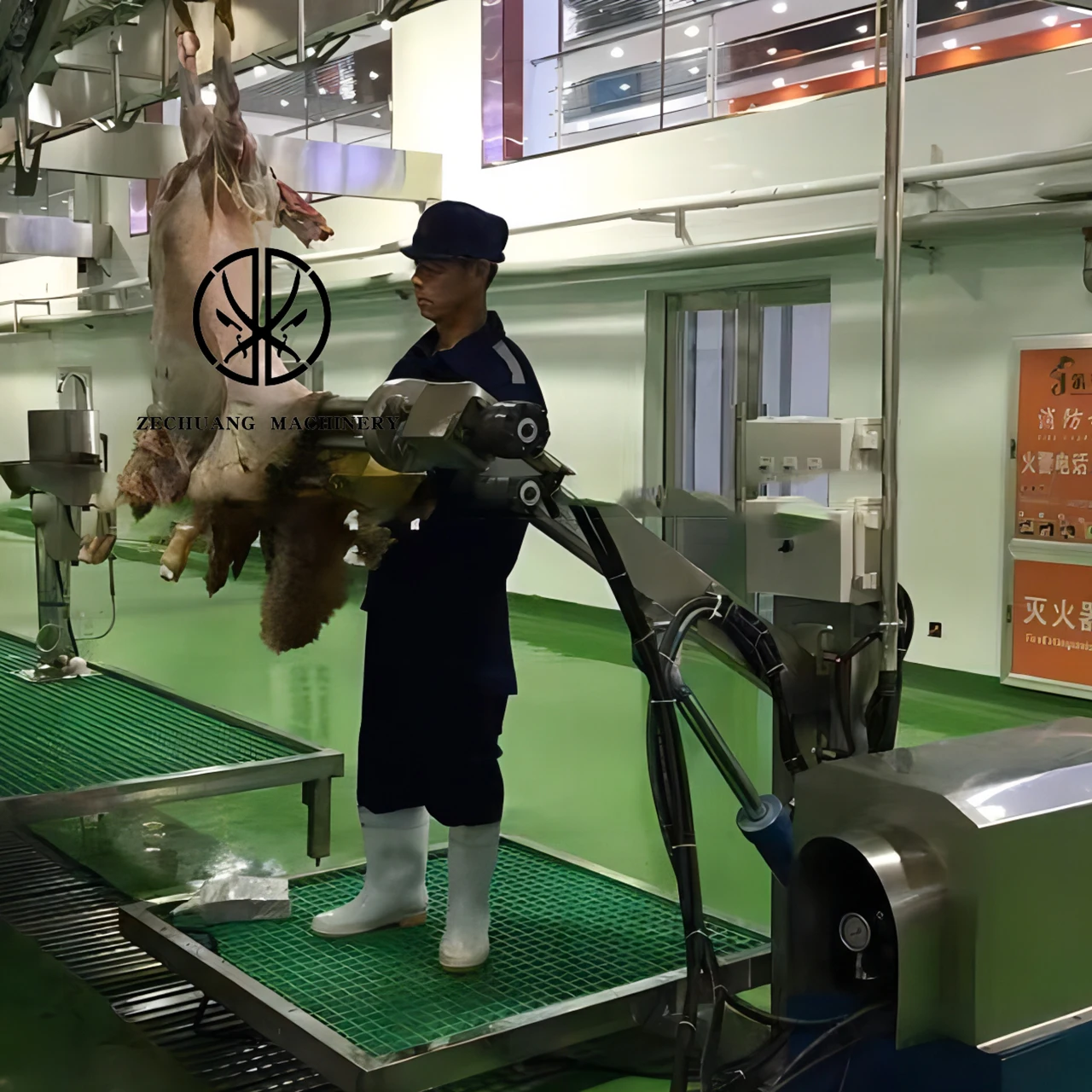 Professional Quality Mutton Abattoir Rotary Skin Remove Machine Complete Butcher Line Customized Goat Slaughtering Equipment