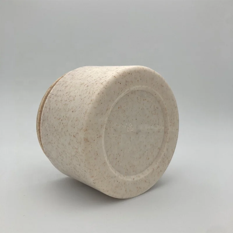 Custom Biodegradable 50ml 100ml 250ml  500ml Cosmetic Container Wheat Straw PET Plastic Cream Jar Body Scrub Container