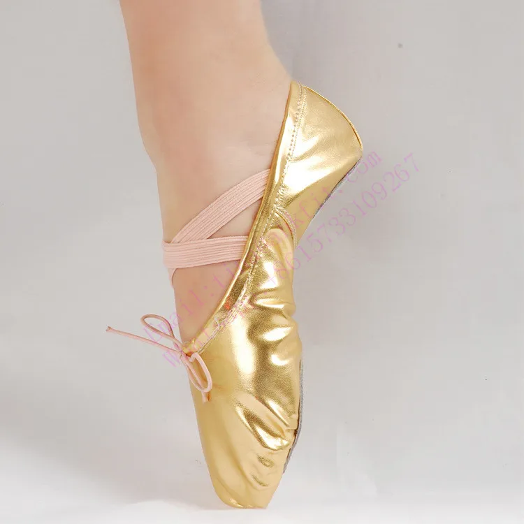 Best selling soft and comfortable ballroom gold color leather dance