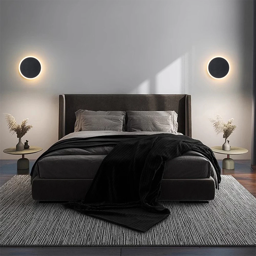 Nordic Modern Round Shape Indoor 2700k Rechargeable Wall Light For Home Bedroom Office Hotel 3W Led Wall Lamp