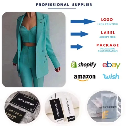 SMO Lake Blue New Trend Clothes Women Luxury Women Suits Ladies blazer Suit Two Pieces