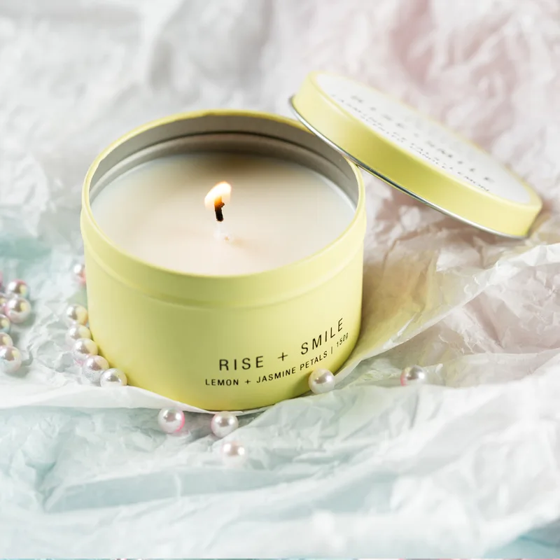 scented candle luxury custom tin soy wax personalized candles perfumed candle