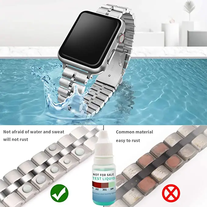 Лидер продаж сменный Браслет из нержавеющей стали для Apple Watch Стальные Ремешки серии 5/6/SE металлический