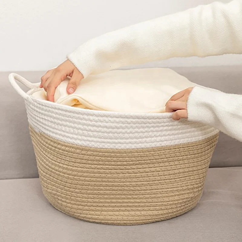 Мода Высокое качество детская одежда корзина для хранения Хлопок Веревка корзина