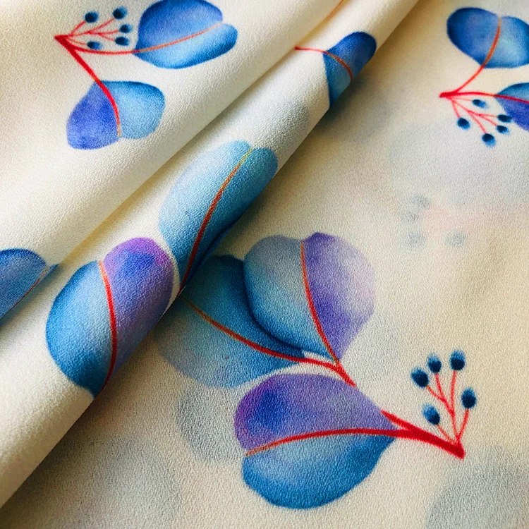 Дешевый материал платья из 100% полиэстера, креп с цифровой печатью для женской одежды