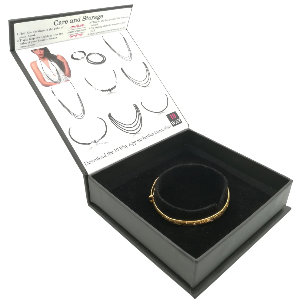  Luxury magnetic white velvet drawer bracelet jewelry gift paper cardboard custom logo prinited ring packaging jewellery box