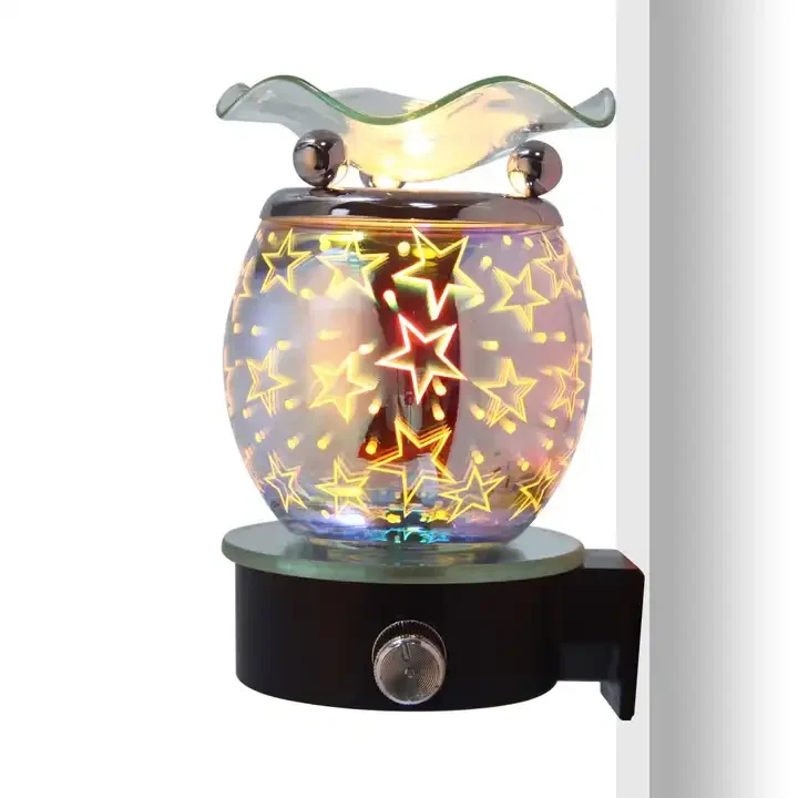 Glass Electric Plug in Fragrance Lamp Aromatherapy Oil Warmer Burner Night Light Wall Lamp Wax Warmer for Wax Melts Custom