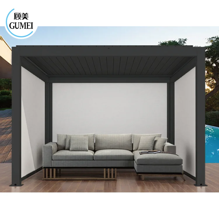 House Sun Rays and Rain Controllable Waterproof Louver Roof Bioclimate Pergolas For Sunny Zones