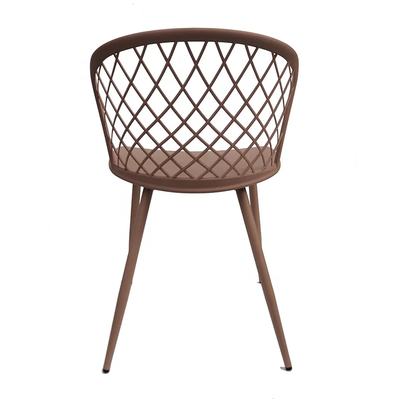 Wholesale modern design dining room furniture plastic chairs with metal legs free sample dining chair sale