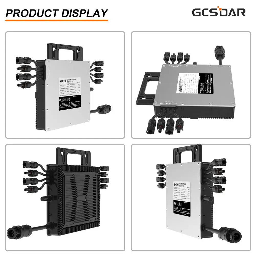 GCSOAR IP67 10 Years Warranty GTMI-1200W Pure Sine Wave Match Home Appliance Grid Tie Micro Inverter with WIFI
