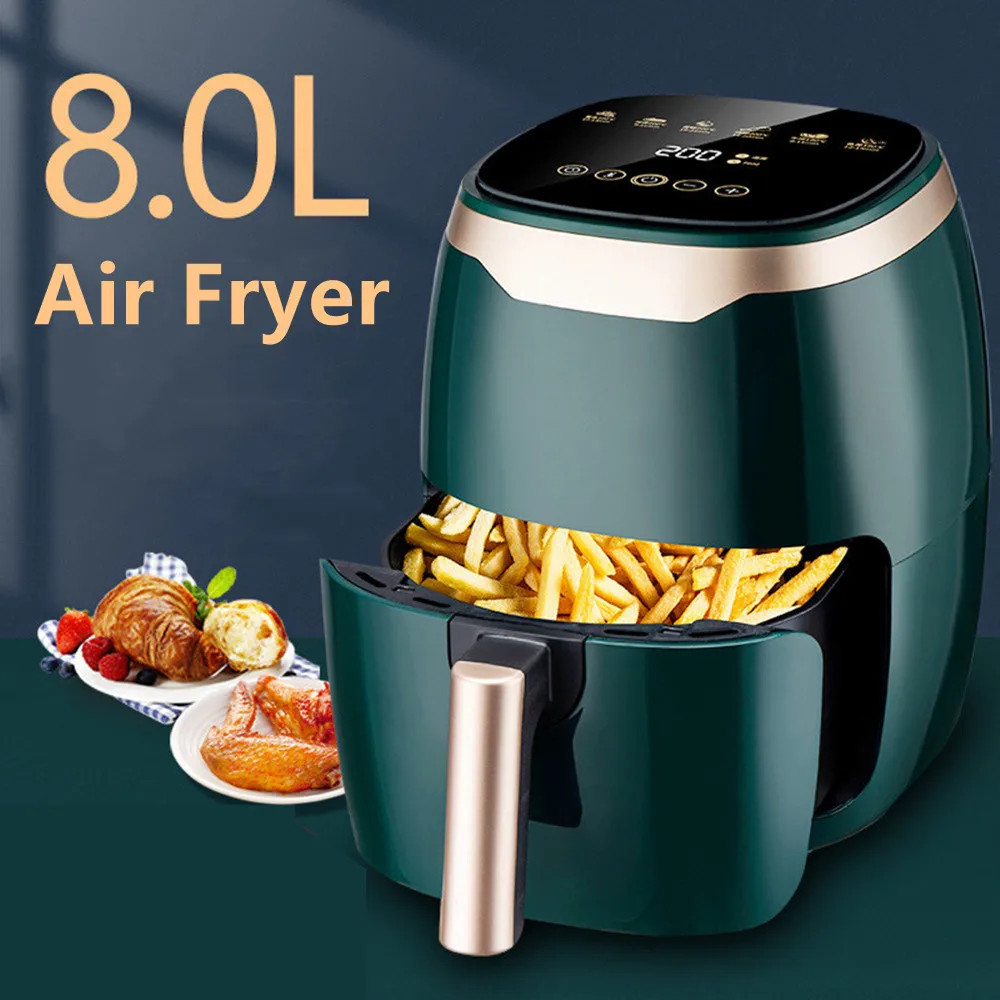  Kitchen Accessories 8L Digital Electric Deep Fryers Air Fryer Household Kitchenware Oil Free