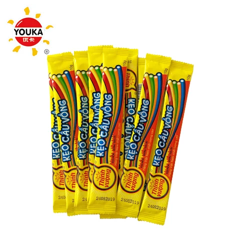 10g Sugar Coating Rainbow Soft Liquorice Belt Shape Soft Gummy Liquorice Candy
