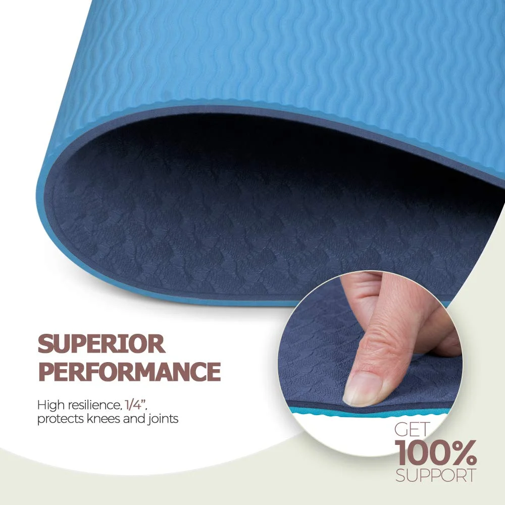 Floor Exercises Non Slip Textured Surface Eco Friendly Yoga Matt,Custom Logo TPE Yoga Mat.
