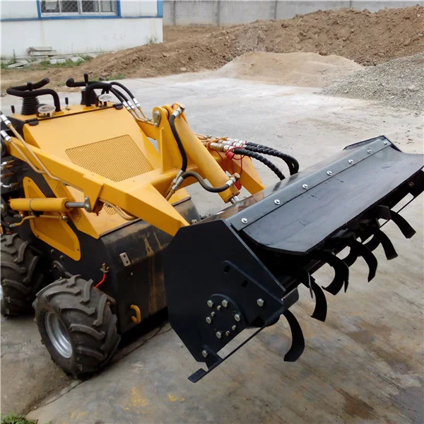Mini skid steer concrete mixer snow blower auger mower baldes sweeper brush and lawn mower