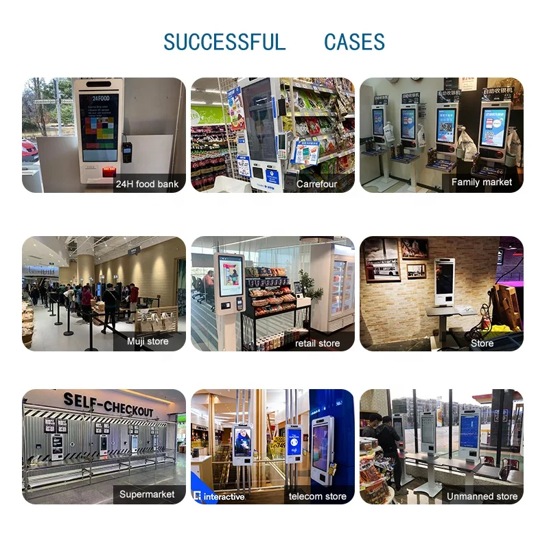 New retail payment kiosk checkout machine cashless register counter self touch screen kiosk for store/pharmacy/mall/restaurant