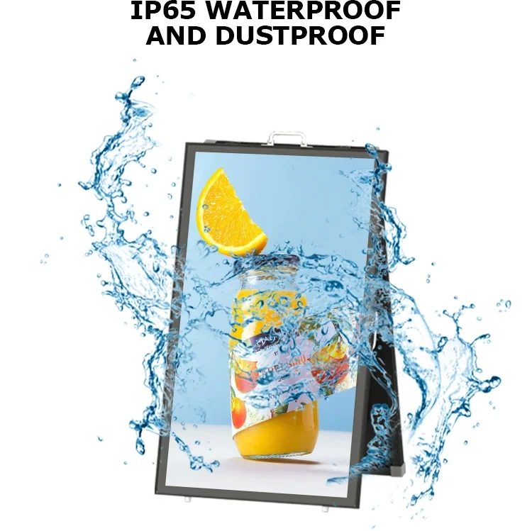 Waterproof Digital Poster Foldable Portable Lcd Advertising Screen Solar Battery Powered Outdoor Lcd Digital Signage