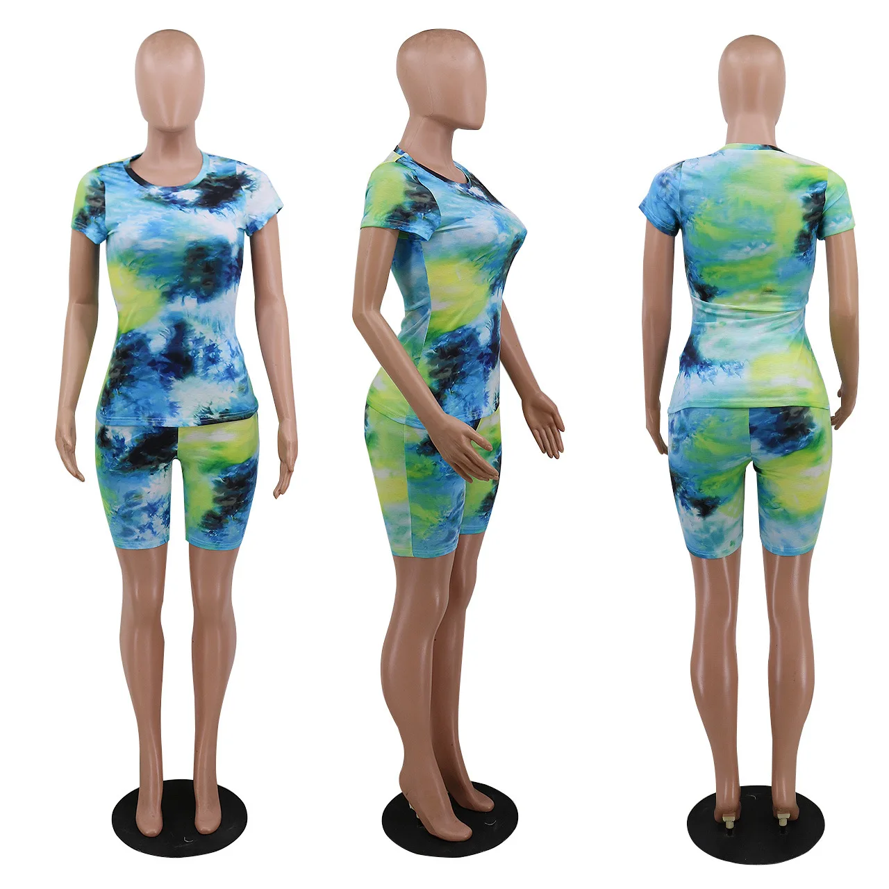 2021 модный спортивный высококачественный Женский костюм из двух предметов с принтом и шортами, летняя модная женская одежда из двух предметов