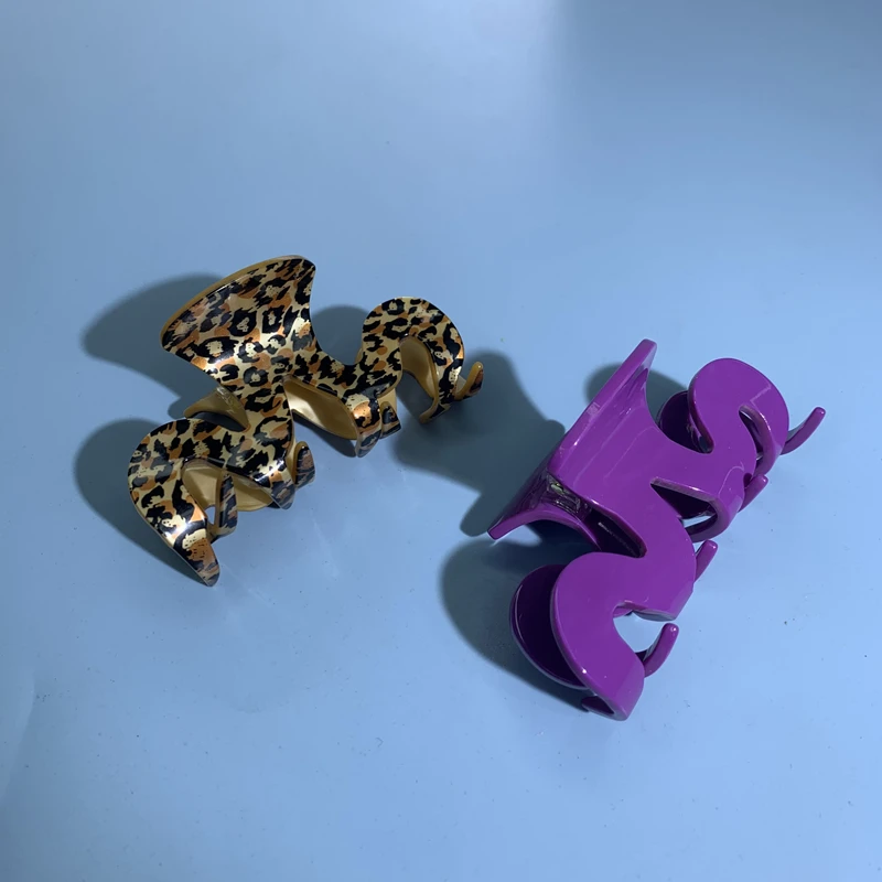 Wholesale handpolished acetate acrylic plastic Curvy hair claws clip jaw claw hair accessories for women girls