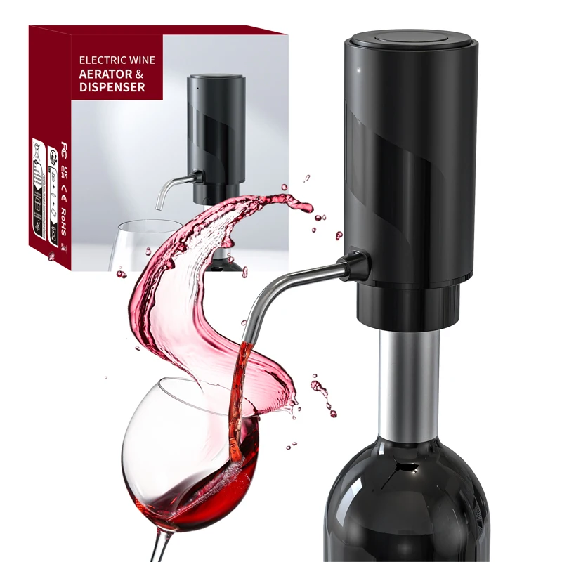 Most Favorable Lithium Battery Rechargeable Electric Wine Aerator Pourer and Dispenser KD-7