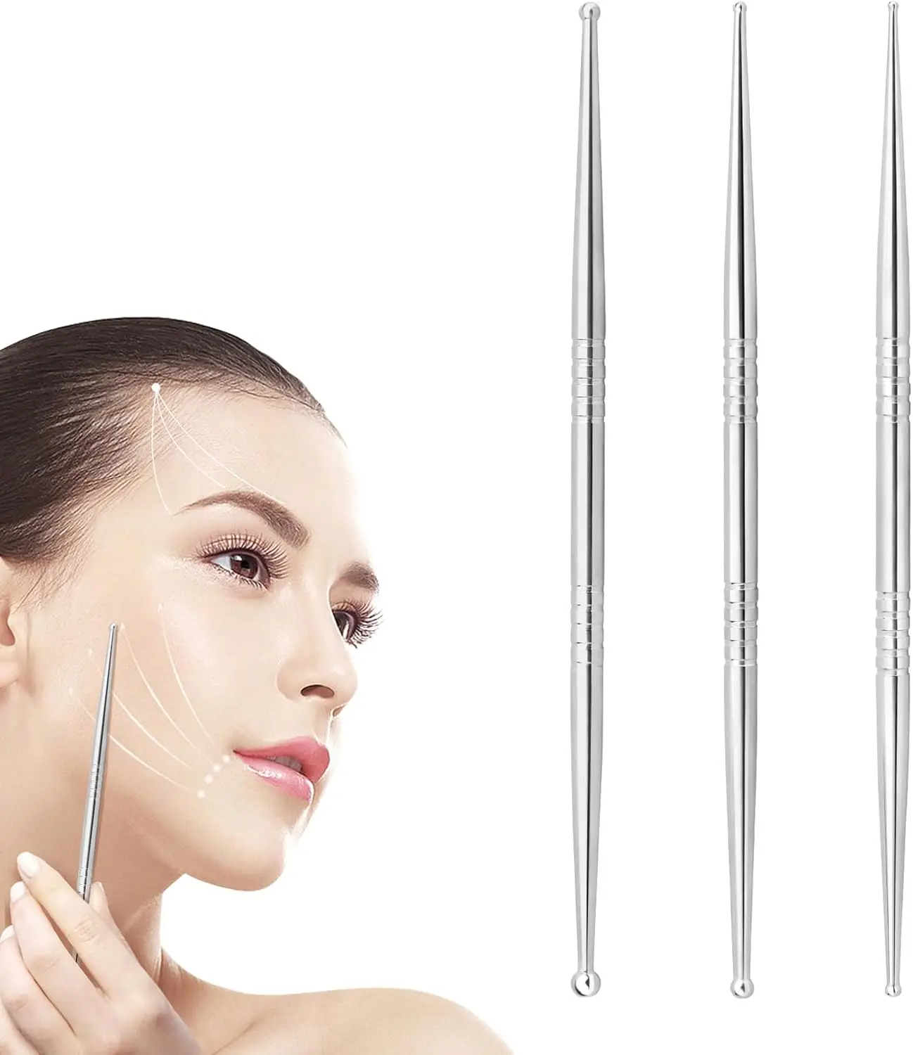 new arrival 2024 Ear Acupuncture Massage Pen Ear  Facial Reflexology Tools face acupressure
