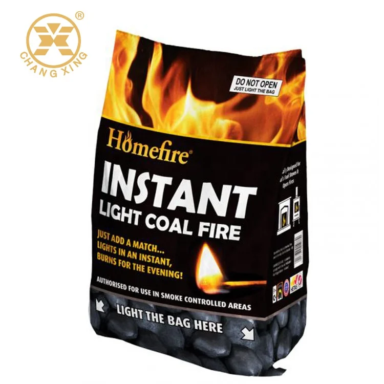 High Barrier Water proof charcoal plastic bag Plastic laminated Charcoal Bag 3kg 4kg 5kg with custom logo
