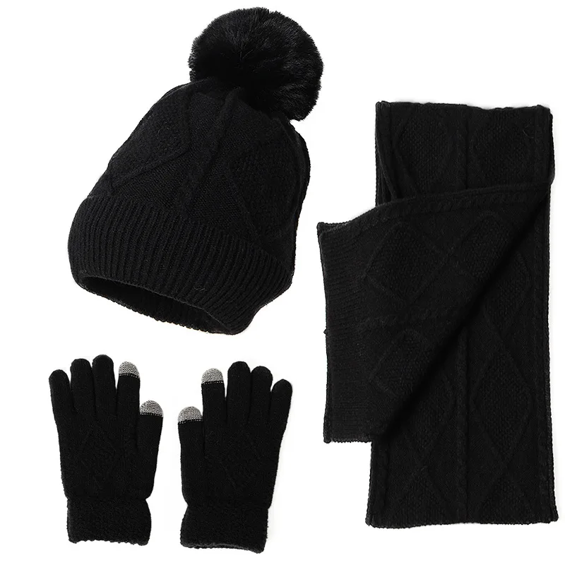 Cheap custom warm beanie winter cap knit winter hat and scarf set