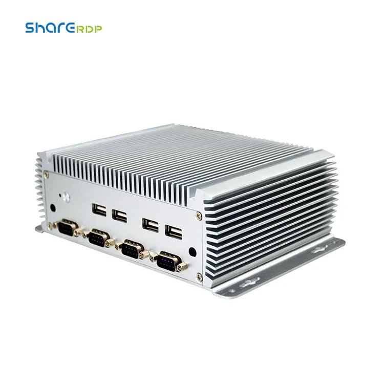 Barebone Industrial Computer Win10 Linux 6*COM 2*Lan 6*USB Mini PC Fanless Embedded Industrial Computer For Office