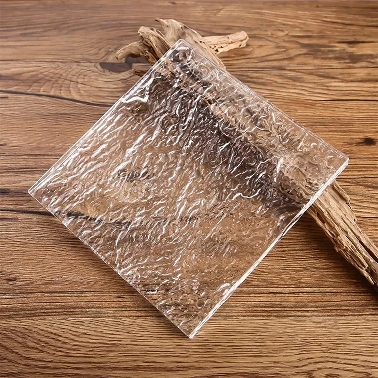 Hot Sale Decorative Clear Tempered Patterned Building Glass Hot Melt Glass