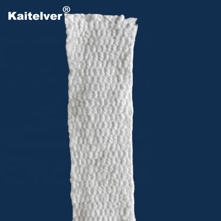Refractory heat insulation ceramic fiber webbing woven sealing tape reinforced by fiberglass