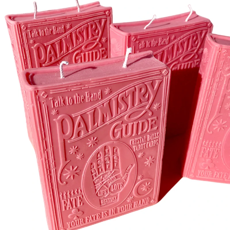 Custom creative home decor colorful amber white black   clay natural scented palmistry candle book wax candles