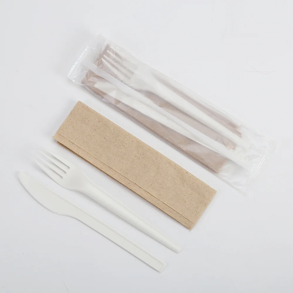 Single Use Disposable Plastic Knife Fork Spoon PLA cutlery Set For Fast Food Biodegradable Utensil