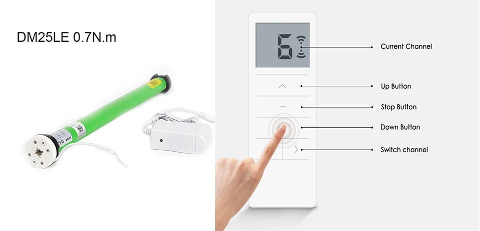 Индивидуальный моторизованный пульт дистанционного управления автоматический Светонепроницаемый Электрический роликовый шторный двигатель