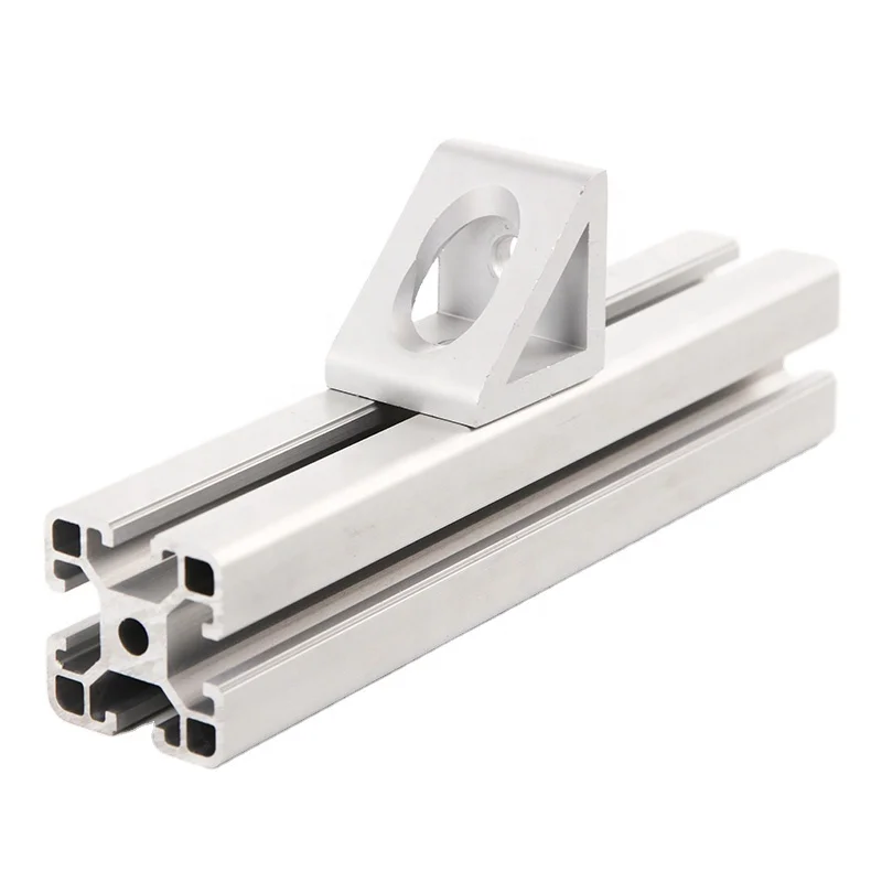 Aluminum 6031 6063-T6 CNC 90 degree 2 Hole Inside Gusset Corner Bracket wall mounting flexible bracket for 30/40/45