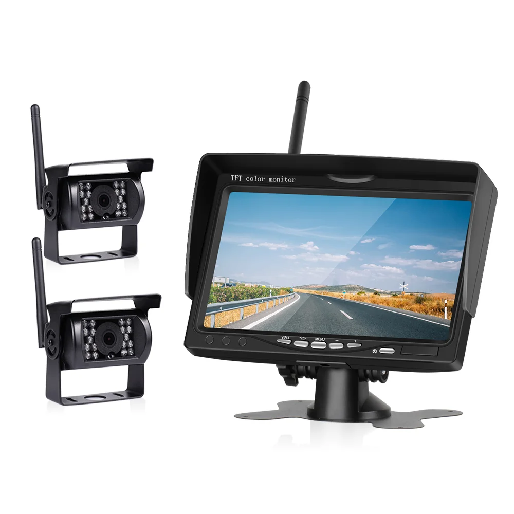7 inch Wireless Car Monitor Parking Backup Camera System TFT LCD Screen IR Night Vision Wifi Rear View Camera 12-24V