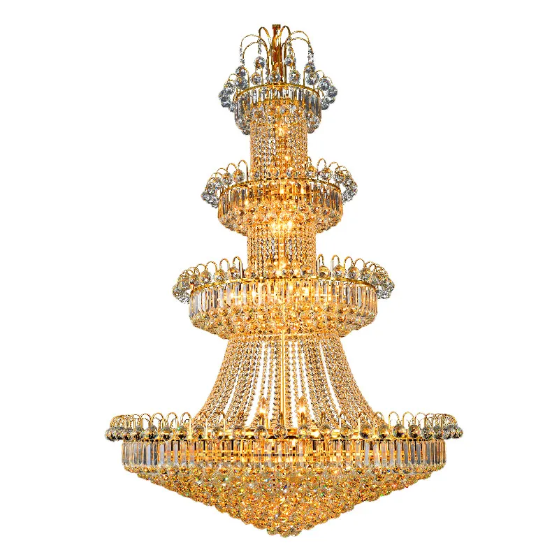 EEA Crystal Chandelier Pendant Light Hotsell K9 crystal chandelier gold pendant lamp hotel lobby lighting creative chandelier