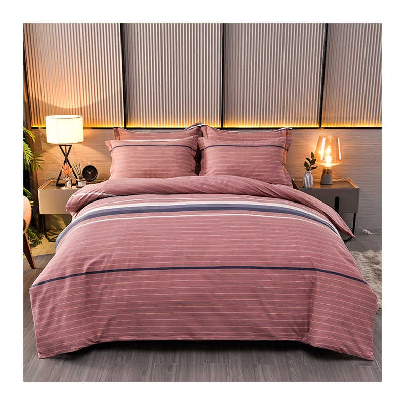 King Size Bedding Set Supplier Soft Duvet Cover Fitted Sheet Custom Design 100% Cotton Bed Flat Sheet and Pillowcase