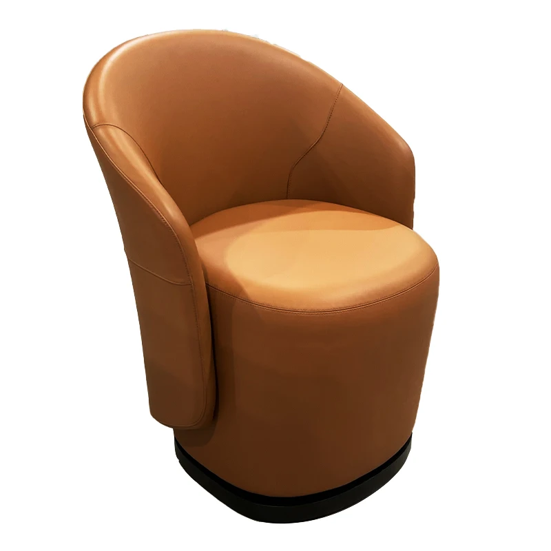 French Luxury Bedroom Swivel Chair with Minimalist Backrest Dressing Chair Customisable Small Sofa Home Furniture