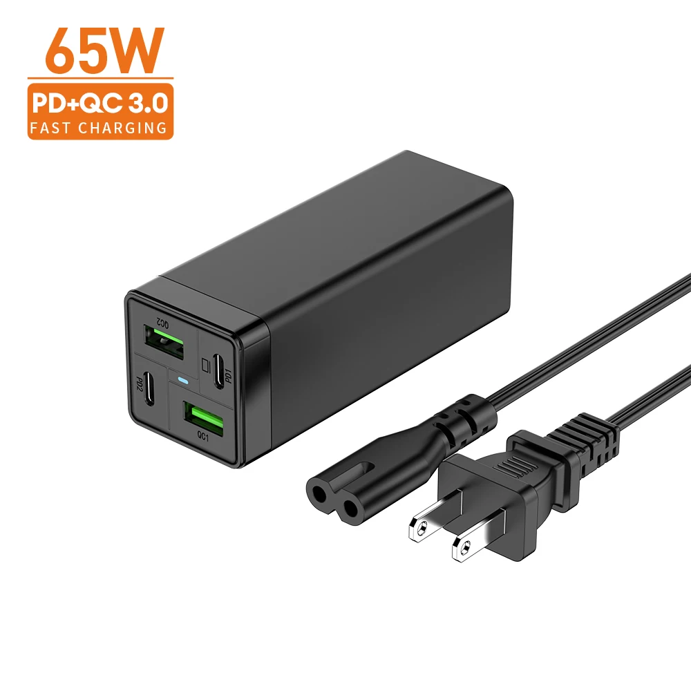 Vina 65watt Usb 4 Port Wall Charger Plug Quick Charge 3.0 Fast Charging Desktop Typr-c Multifunction Chargers For Lenovo HP