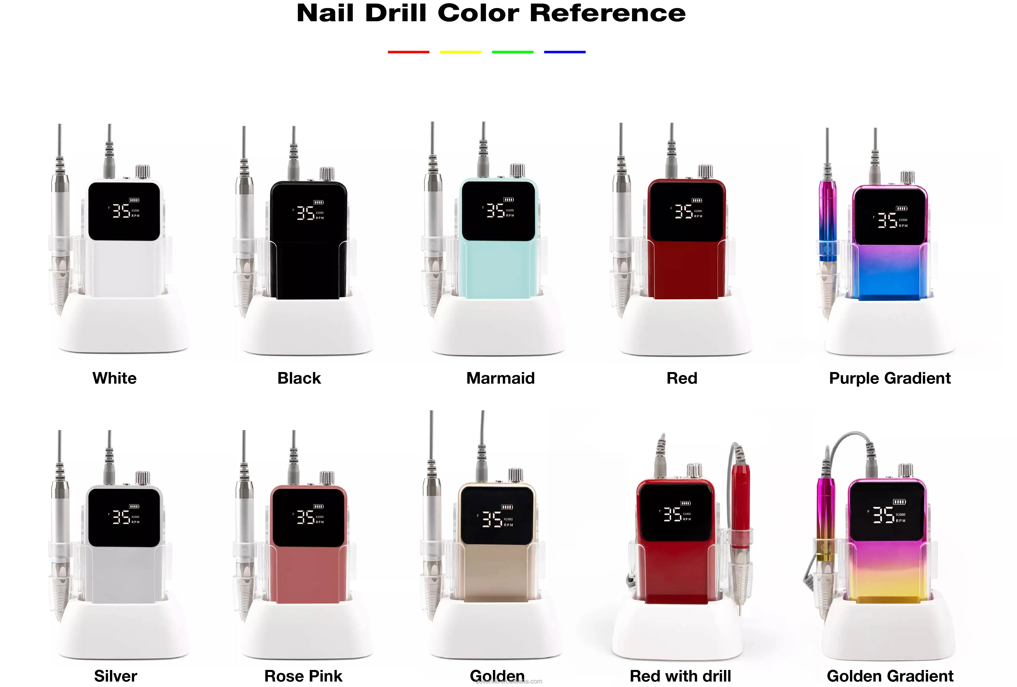 2024 New Innovative Professional Long Battery 35000RPM Cordless Portable Rechargeable Manicure Nail Drill Machine
