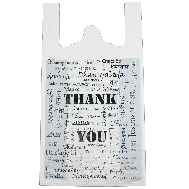 Биоразлагаемые китайские поставщики с логотипом на заказ, спасибо, пластиковые пакеты/одноразовые пластиковые пакеты, спасибо