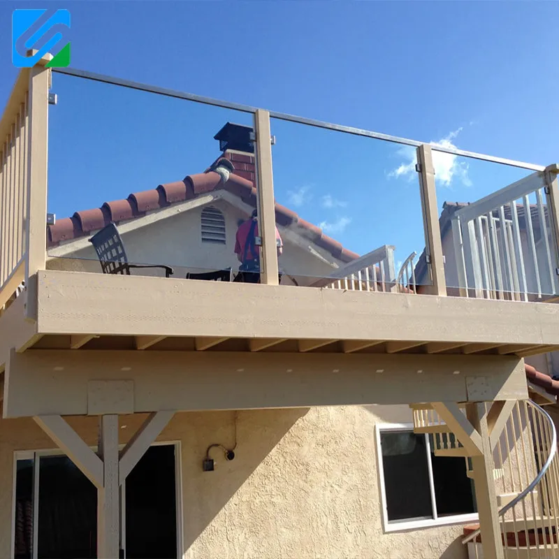 KingBright Outdoor standoff glass railing steel handrail/Outdoor stairs balustrade with led light