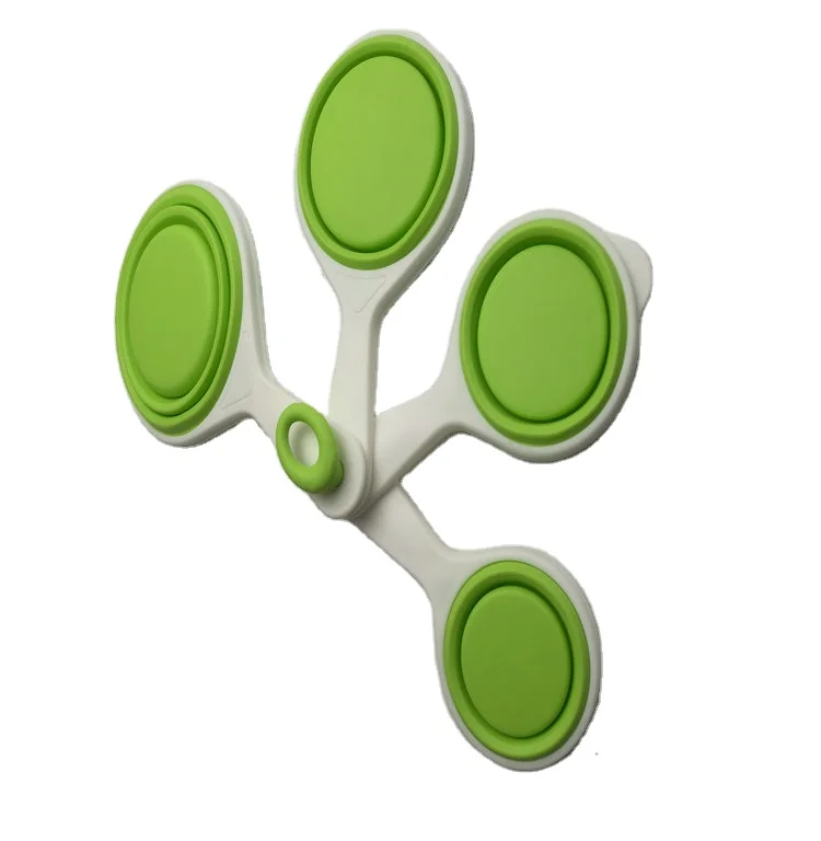 Manufacturer wholesale silicone 4 sets of baking quantity spoon scale measuring cup set