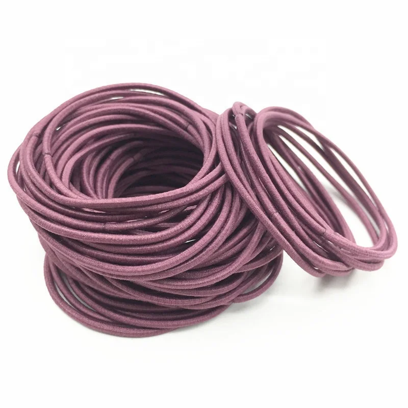 Wholesale Bulk 100PCS 4.5CM Custom Women Girl Kids Basic Colorful Blue Black Pony Tail Bun Hair Rubber Bands Elastic Hair Ties