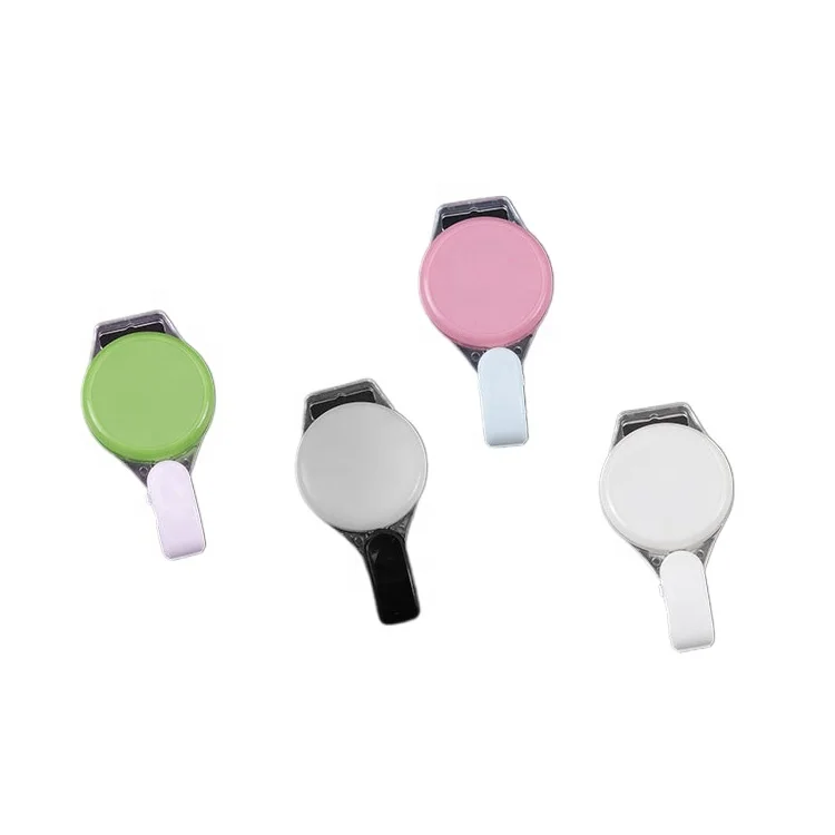 Custom Logo Branded Fancy Round Plastic Lanyard Retractable Badge Reel with 360 Rotatable Blip on the Back & a 15mm Lanyard Hole